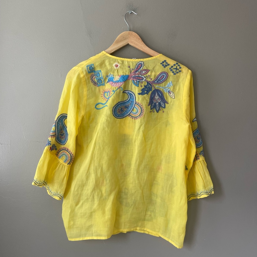 Johnny Was Ruffle Sleeve Blouse - Picture 2 of 6